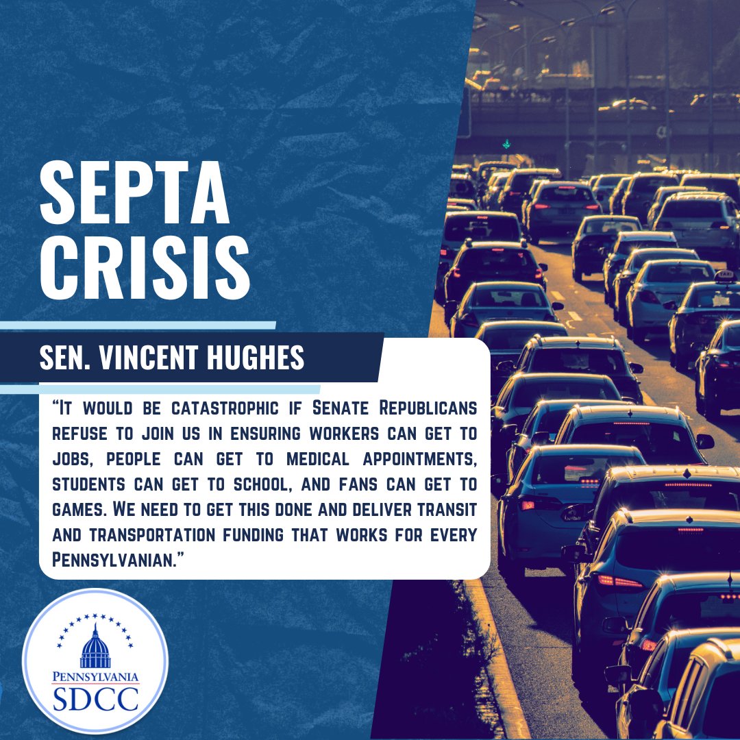 PaSDCC's tweet image. 📍SEPTA cuts could hit the day before school starts, disrupting thousands of lives.
Senate Dems are ready to fund public transit. The House already passed it.
Now the Senate must act to keep PA moving.
#FundSEPTA #PASDCC