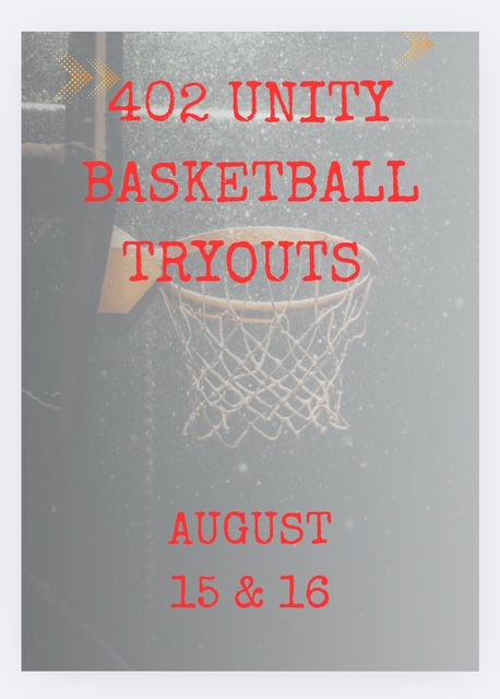 402Unity's tweet image. 402 UNITY BASKETBALL TRYOUTS 

 Cost: FREE

 Location: Lincoln Christian

Dates: August 15 &amp;amp; 16

 Register now:
docs.google.com/forms/d/e/1FAI…