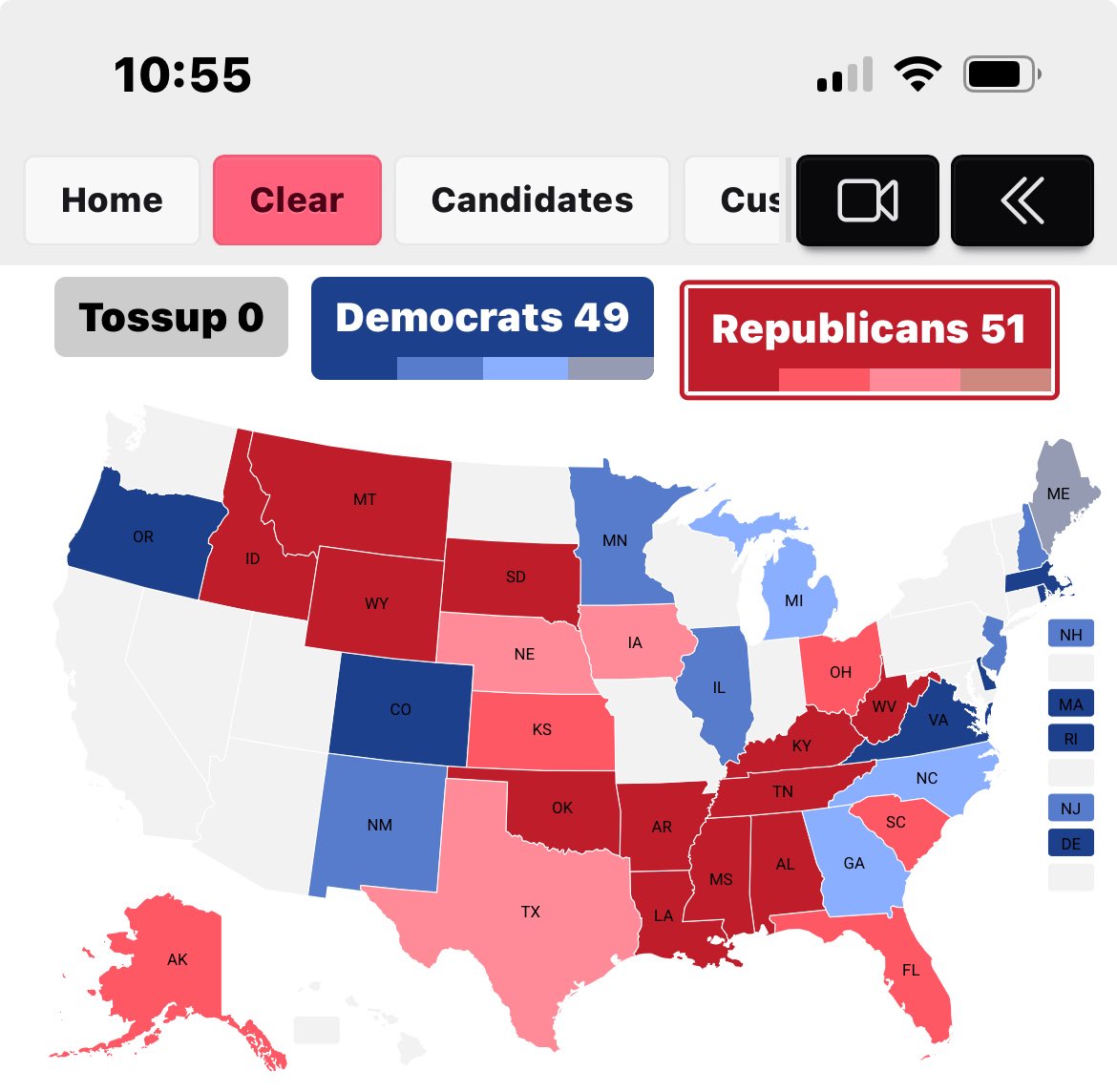 RBSalt's tweet image. Senate prediction currently, ~D+ 6 nationally