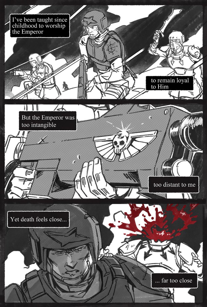 WennyZZL's tweet photo. #Warhammer40K #BlackLegion #traitorguard
《Traitor》
(Sorry, I just really wanted to draw some Krieg, so I scribbled out this nonsense comic...🥲) https://t.co/5fmdeEJ66C