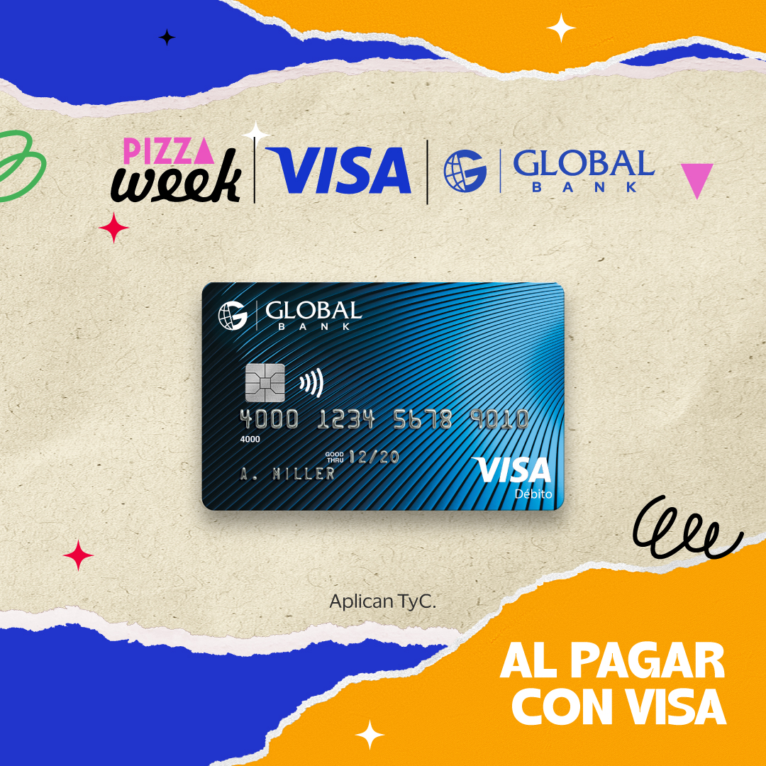 ¡Disfruta los especiales de Pizza Week pagando con tu Visa Débito! 🍕
📅 Del 25 de julio al 10 de agosto
Conoce más en 👉 bit.ly/456KQzr
#PizzaWeek #GlobalBank