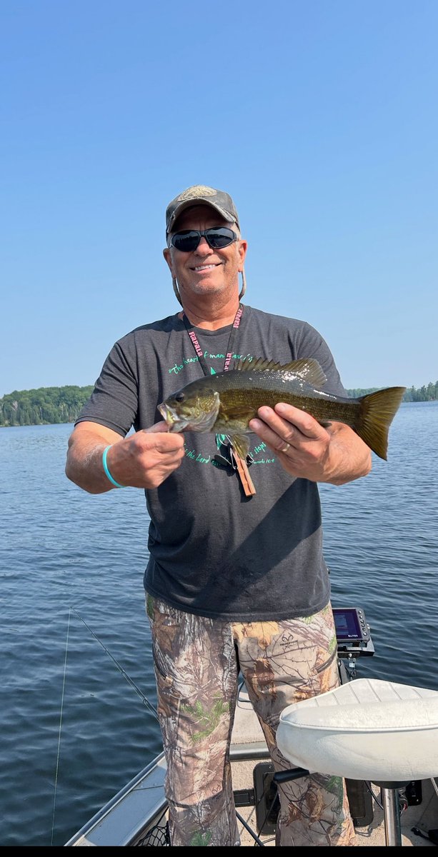 CDeplorable's tweet image. Lots of Smallmouth Bass and several Large mouth Bass. All caught and released to fight another day. We also caught some walleye, lots of panfish a few we fried up. Only one Musky in the family a 42 inch. Weather was great and pontoon cocktail cruises were plentiful.