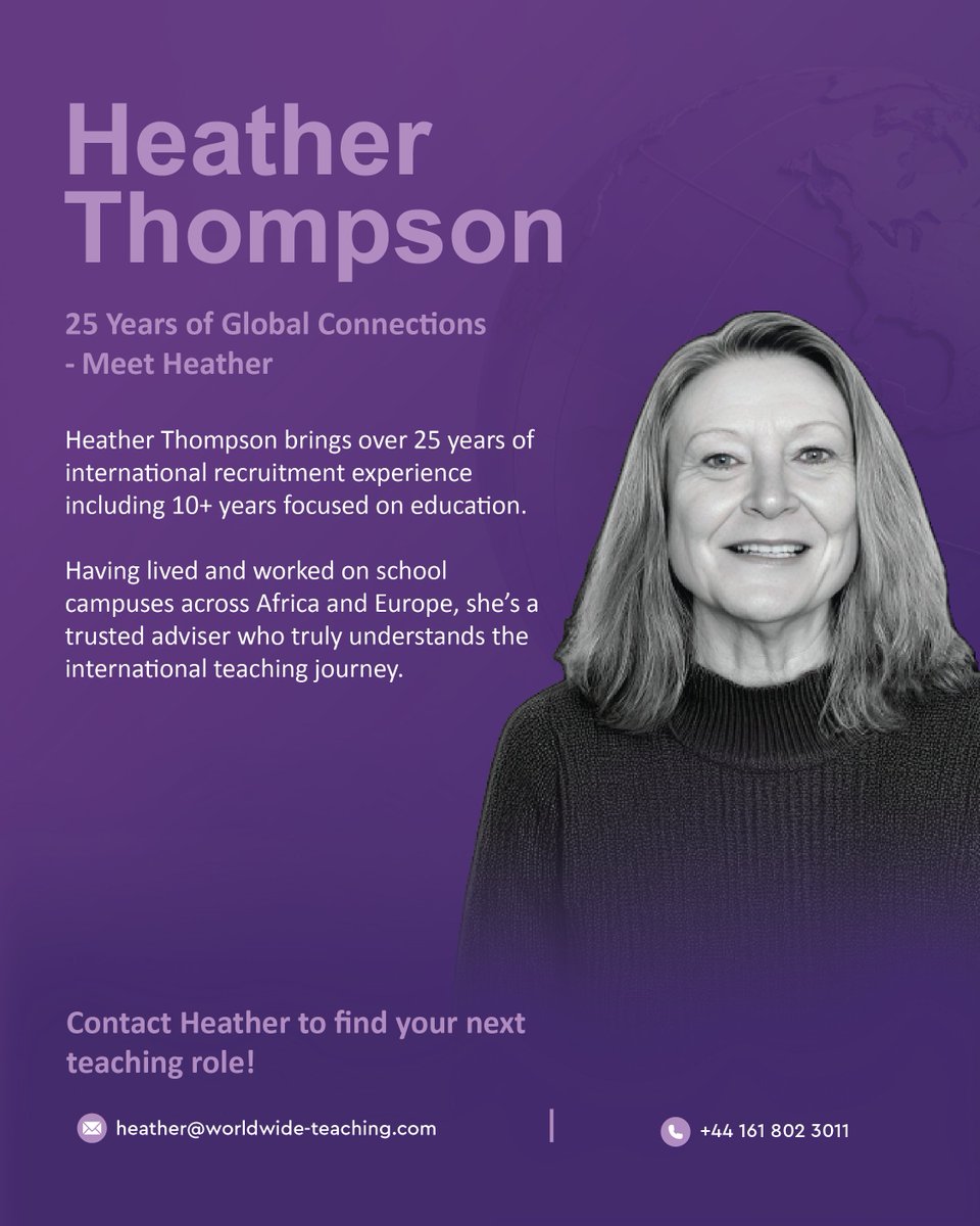 Worldwide_Teach's tweet image. 👥 Meet Your Recruiters: Gareth &amp;amp; Heather
Behind every great job move is a recruiter who truly gets you.
Get to know Gareth and Heather — the trusted team guiding you toward your next career opportunity! 💼✨
#KnowYourRecruiter #TeamBehindYourSuccess #CareerExperts #CoverPeopleUK