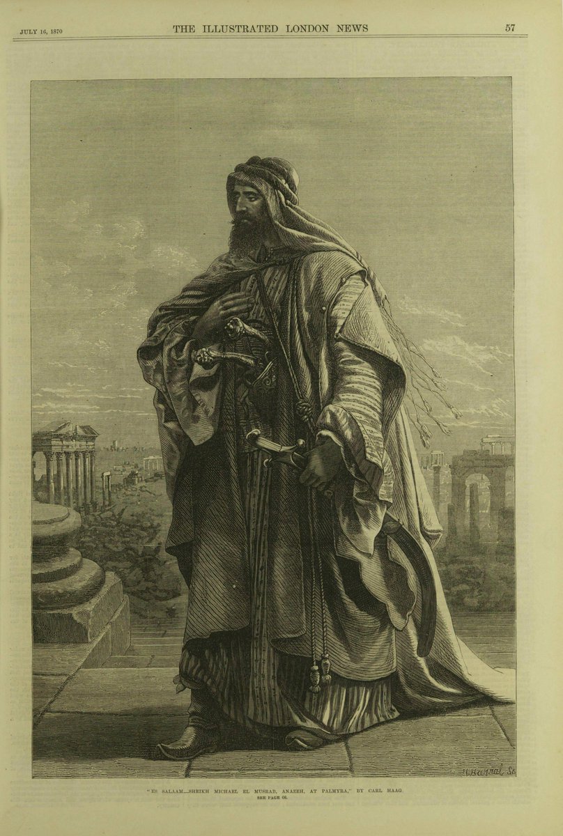 nrrkf's tweet image. الشيخ مجول المصرب من قبيلة عنزة - (1870م).