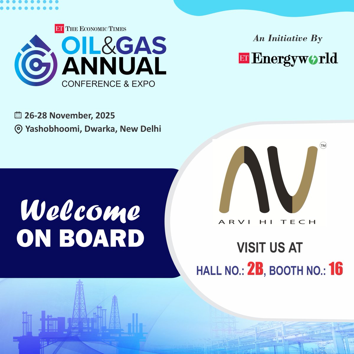 ETEnergyWorld's tweet image. Welcoming Arvi Hitech Private Limited on board at the ET Oil & Gas Annual Conference & Expo 2025! ⚙️💡
Join them as they showcase cutting-edge solutions and innovations driving the future of the energy sector.
Express Interest - energy.economictimes.indiatimes.com/oil-gas-annual…
#ETOilandGas