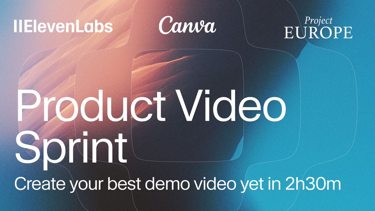 Hosting a Video Sprint with <a href="/canva/">Canva</a>  &amp; <a href="/ProjectEurope_/">Project Europe</a> 🇪🇺 on 5.8.25, taking you from 💡Idea &gt; 🎬 Finished Video in just 150mins. 

⚡️ "Hackathon for Demo Videos"

Spaces are limited. Old St location. 🇬🇧
Apply here:
lu.ma/enuug059

<a href="/Kitty_Mayo_/">kitty mayo</a> <a href="/HarryStebbings/">Harry Stebbings</a>
