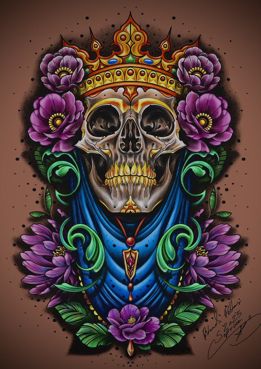 Rozsdy82's tweet photo. #skull #bones #flower #color and #blackandwhite #queen #ornament #tattooflash #tattoodesign #tattoodrawing #drawing #digitalart #digitaldrawing #design #oldschool #newschool #neotraditional by @rozsdytattoo #rozsdyart #rozsdydrawing #rozsdydesing with #ipadpro 2025.02.24. https://t.co/9wmOaZVxbe