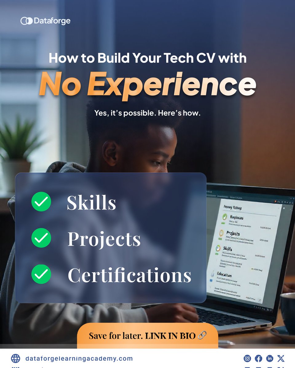 Whether you're transitioning careers, fresh out of school, or just curious about tech, we show you how to build a solid, job-ready CV  from scratch.

📌 Save this post &amp; click the link in our bio to learn more.
🔗  tinyurl.com/3v9j59hw