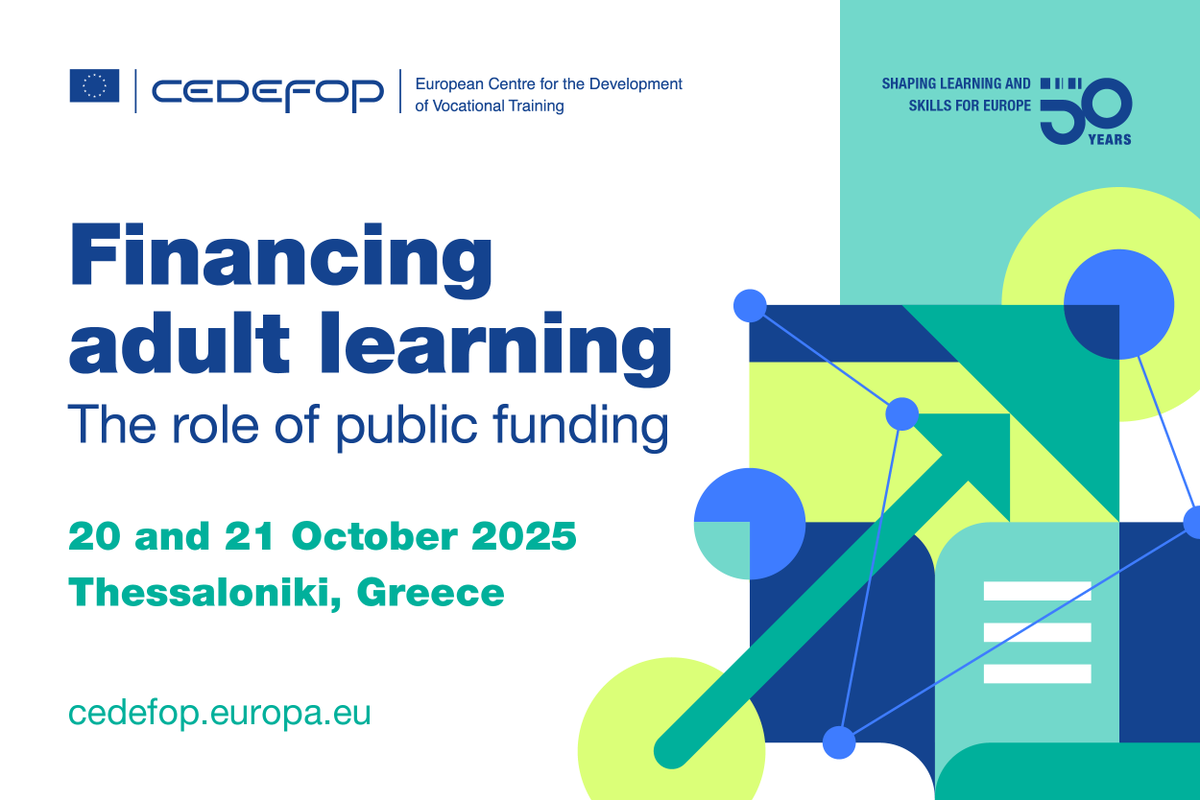 Cedefop's tweet photo. 📢 Registration is now open!
How can we fund #LifelongLearning in Europe❓
Join our 20–21 Oct conference to explore:
💶 Individual Learning Accounts
🏢 Training Funds
🎯 Smart incentives
🔗https://t.co/mTFIpTQZMX
#Cedefop50 #UnionOfSkills #EUskills https://t.co/BdayY49Xu5