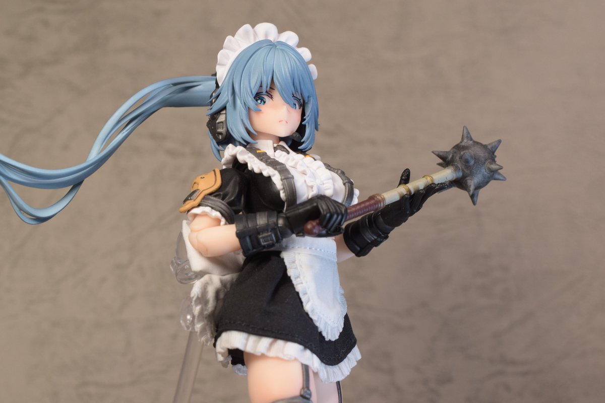 Jumbo02's tweet image. ありがとうございます!ありがとうございます!
「メイドさんにも鈍器をもたせるのです…」と、どこからか啓示が………こういうときディティールが細かいのが映えますね!! 似合う!!(*´∀`*)
#よろず天然堂 #スネイルシェル