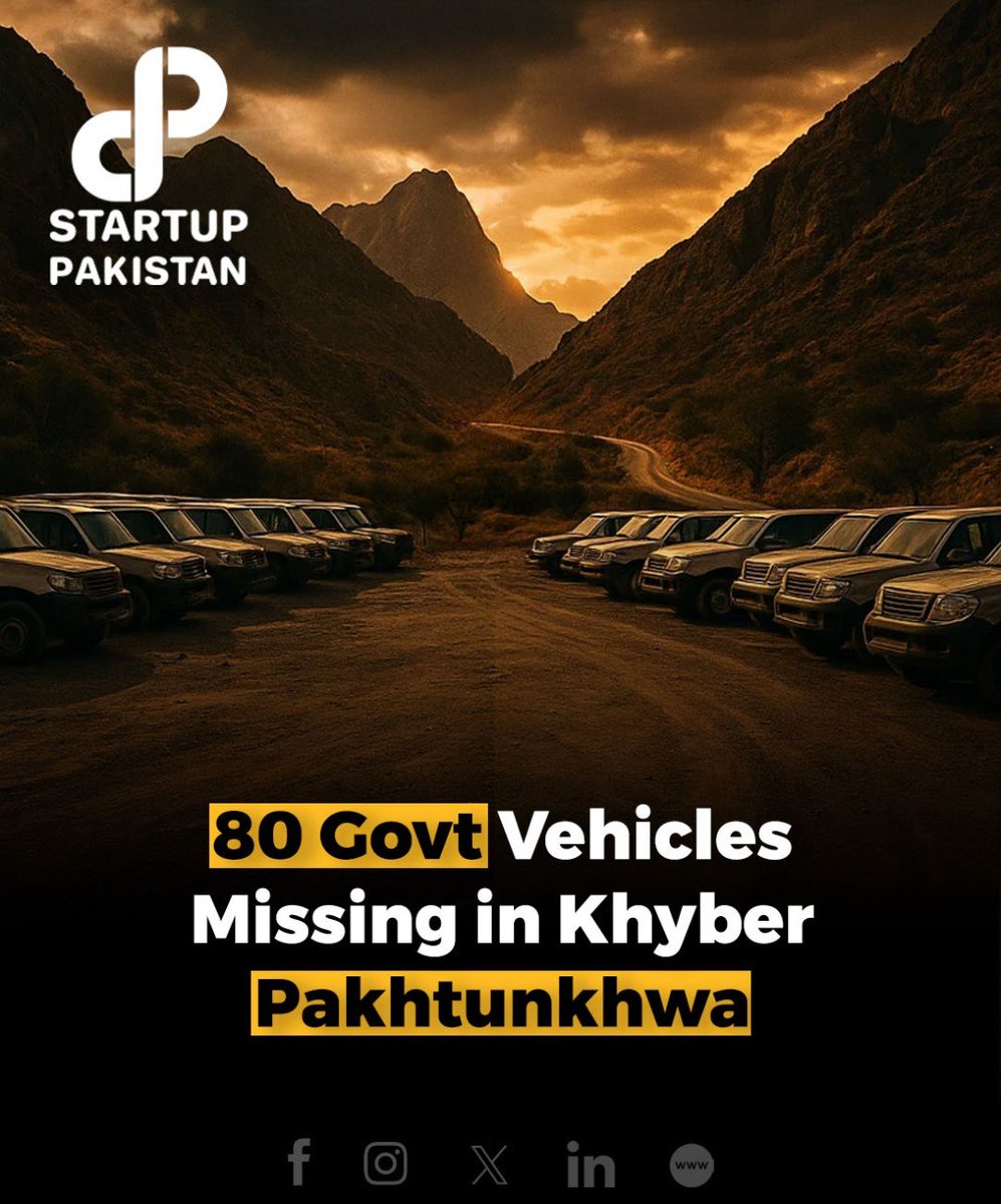 PakStartup's tweet image. An audit report has uncovered a serious irregularity in the Khyber Pakhtunkhwa Livestock Department, revealing that 80 government vehicles are unaccounted for.

#AuditFindings #KPNews #GovernmentVehiclesMissing