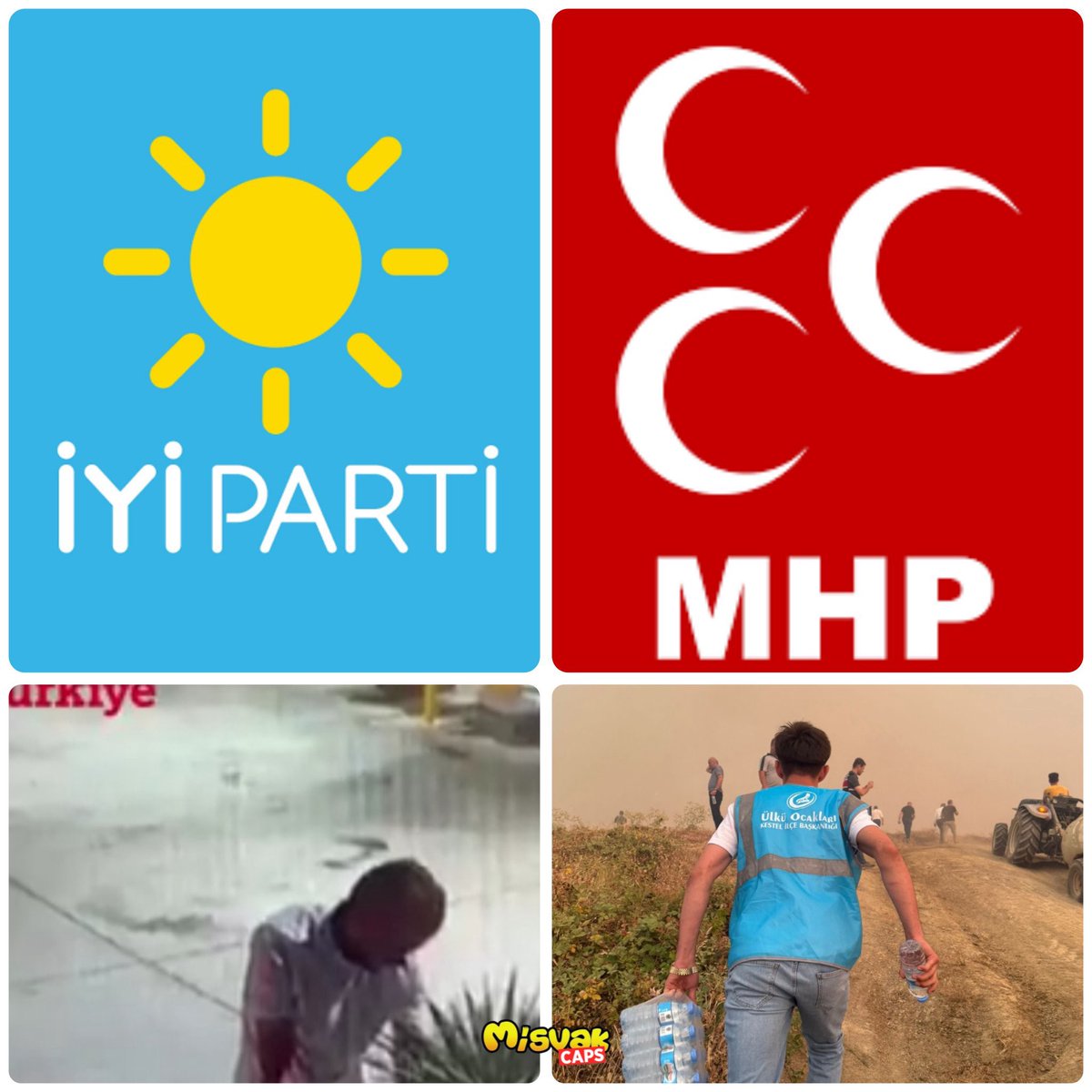 misvakcaps's tweet image. İYİ Parti’li yaktı , Ülkü Ocakları söndürüyor