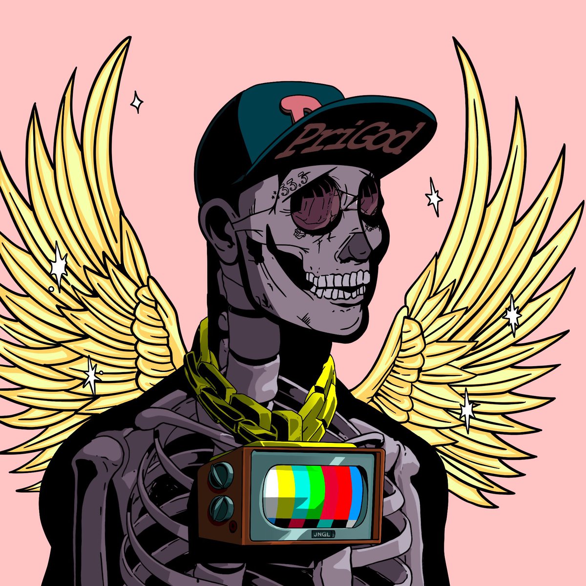 0xHyuga's tweet image. Once upon a time, I drew this @DeGodsNFT version of my @Primatesnft 👀🖌️