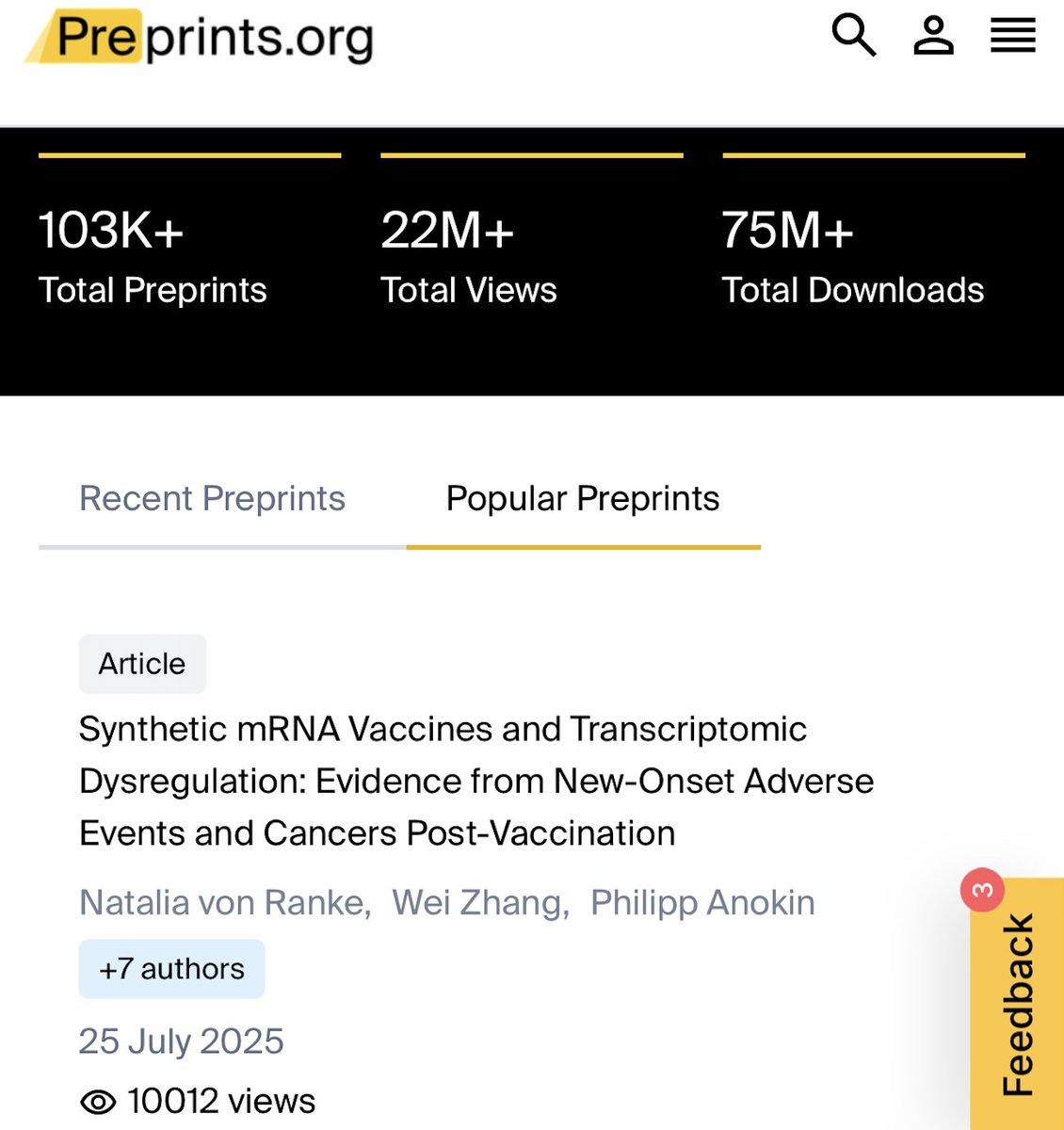 🚨Our new study showing severe gene disruption after mRNA shots just became the #1 most-read and downloaded preprint on Earth this month.

70% of the global population took these shots. Now the world wants answers.
