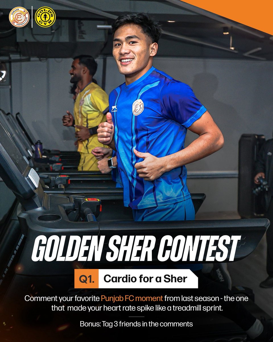 Punjab FC (@rgpunjabfc) on Twitter photo ๐ Kicking off the Golden Sher contest with a fun question ๐ฅณ
1-year <a href="/GoldsGymIndia/">Gold's Gym India</a> membership worth โน50,000 is waiting for you ๐๏ธ
#TheShers ๐ Kicking off the Golden Sher contest with a fun question ๐ฅณ
1-year <a href="/GoldsGymIndia/">Gold's Gym India</a> membership worth โน50,000 is waiting for you ๐๏ธ
#TheShers