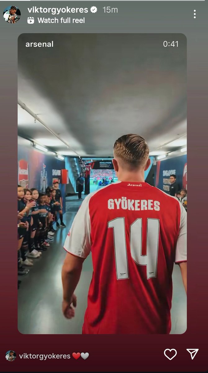 GunsXtra's tweet image. 📲 Viktor Gyökeres on IG. Reposting his presentation video from Arsenal.