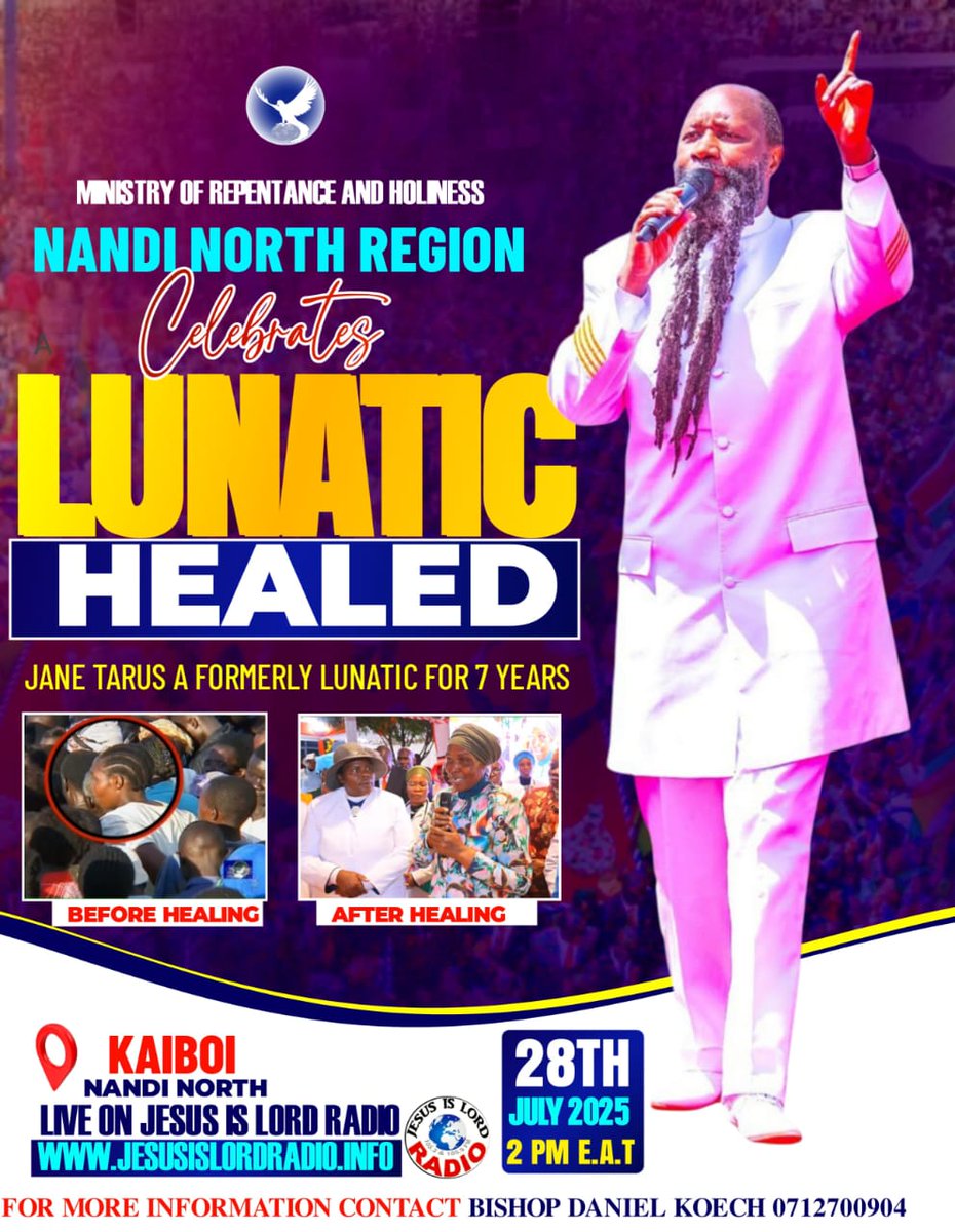 JoshuaPich9909's tweet image. #God #Jesus #HolySpirit
THE POWERFUL TESTIMONY OF JANE TARUS A FORMERLY LUNATIC FOR 7 YEARS SINCE 1998 AND AT THE COMMAND OF THE ETERNAL BLOOD OF JESUS DECREED BY THE PROPHET DR OWUOR PROPHET OF THE LORD IN THE YEAR 2006
Or Live on Crown TV 📺.
youtube.com/live/JcjeBryfO…
