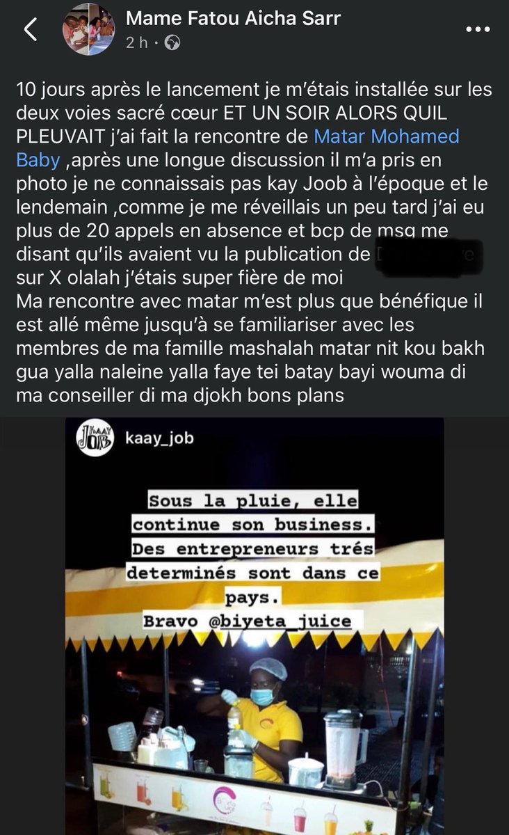 MahtarBaby's tweet image. La reconnaissance est une qualité très rare chez les personnes de nos jours.
Mais certains ne vont jamais oublié notre coup de pouce, aussi infime qu’il peut paraître.
Merci pour ces mots !
L’aventure continue maintenant avec @tekki_jollof 👏🏾🥰