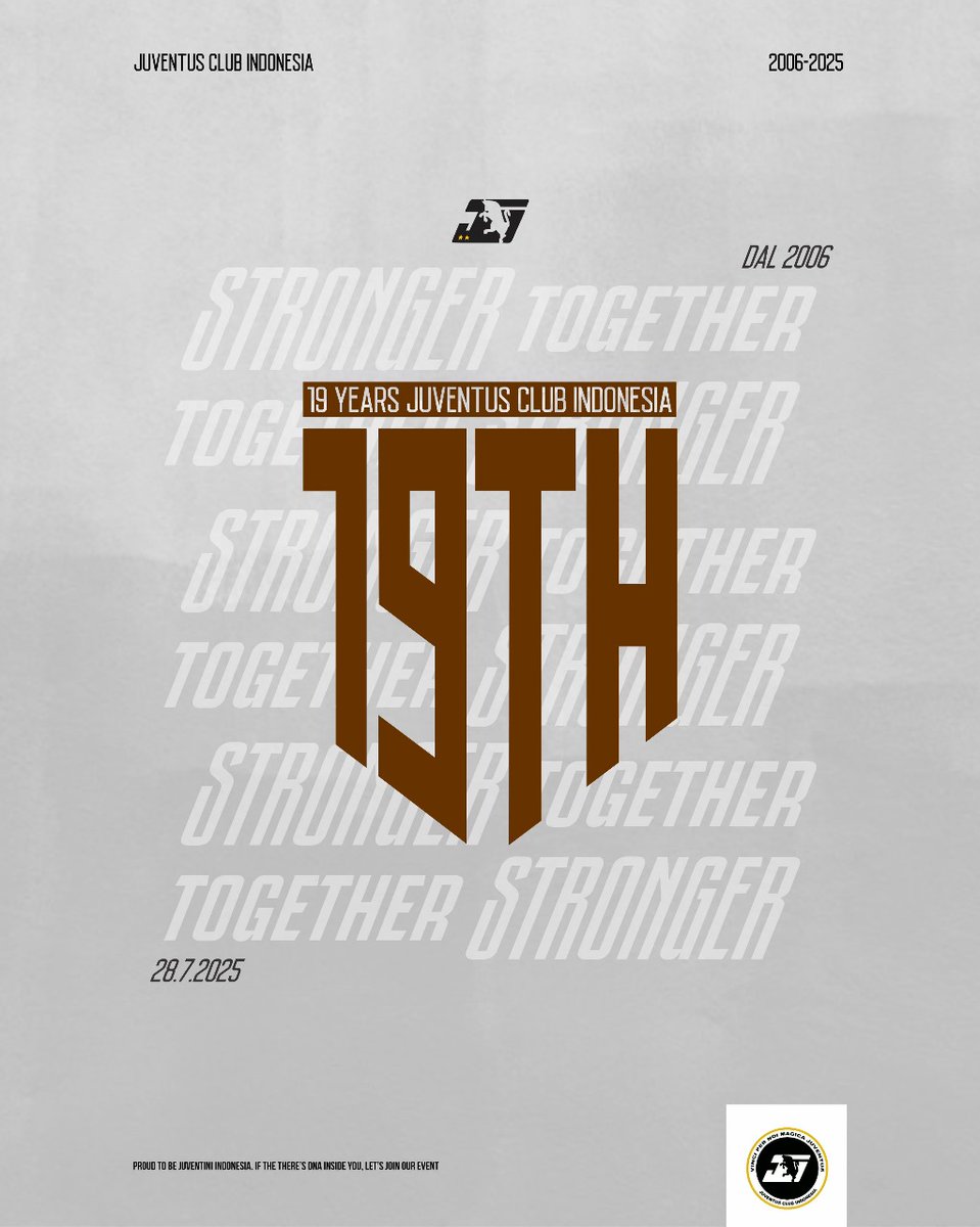 Selamat Ulang Tahun ke-19, Juventus Club Indonesia!

Pada tanggal 28 Juli yang istimewa ini, kami Juventus Club Indonesia genap berusia ke-19 tahun. 

#19AnniJuventusClubIndonesia #19TahunJuventuClubIndonesia