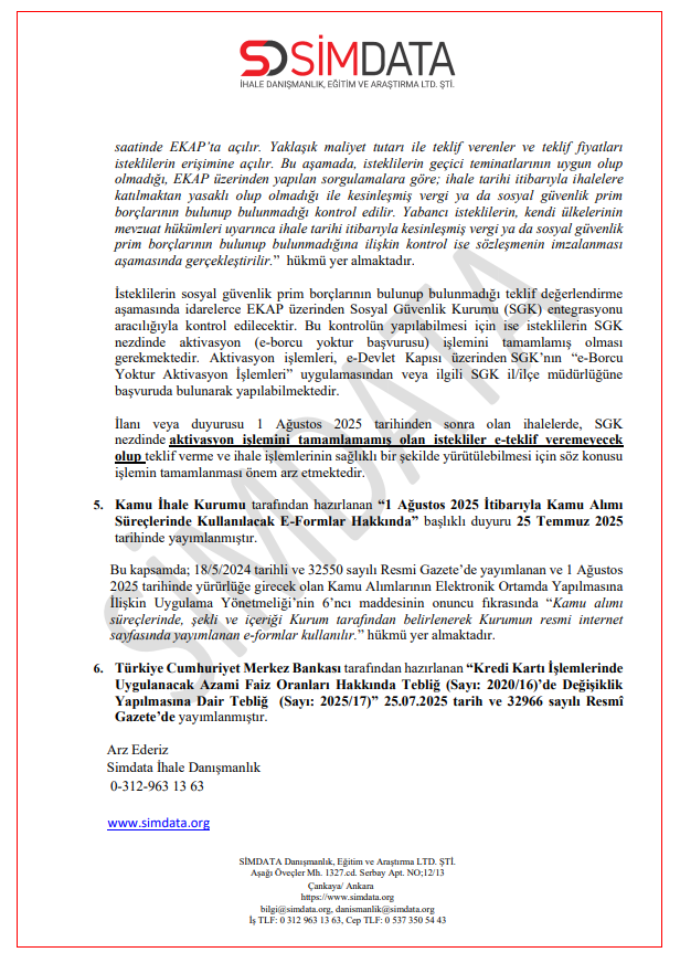 Simdata Akademi (@simdataakademi) on Twitter photo Simdata İhale Danışmanlık tarafından hazırlanan, kamu ihale mevzuatındaki güncel değişiklikleri sunan Kamu İhale Bülteni 2025/14 yayımlandı. 🎯
#KİK #güncel #ihale #mevzuat #tender #danışmanlık #simdata #ekap #satınalma #tibbiredarik #simdata #mehmetatasever
<a href="/mhatasever_/">🇹🇷 Mehmet Atasever 🇹🇷</a> Simdata İhale Danışmanlık tarafından hazırlanan, kamu ihale mevzuatındaki güncel değişiklikleri sunan Kamu İhale Bülteni 2025/14 yayımlandı. 🎯
#KİK #güncel #ihale #mevzuat #tender #danışmanlık #simdata #ekap #satınalma #tibbiredarik #simdata #mehmetatasever
<a href="/mhatasever_/">🇹🇷 Mehmet Atasever 🇹🇷</a>