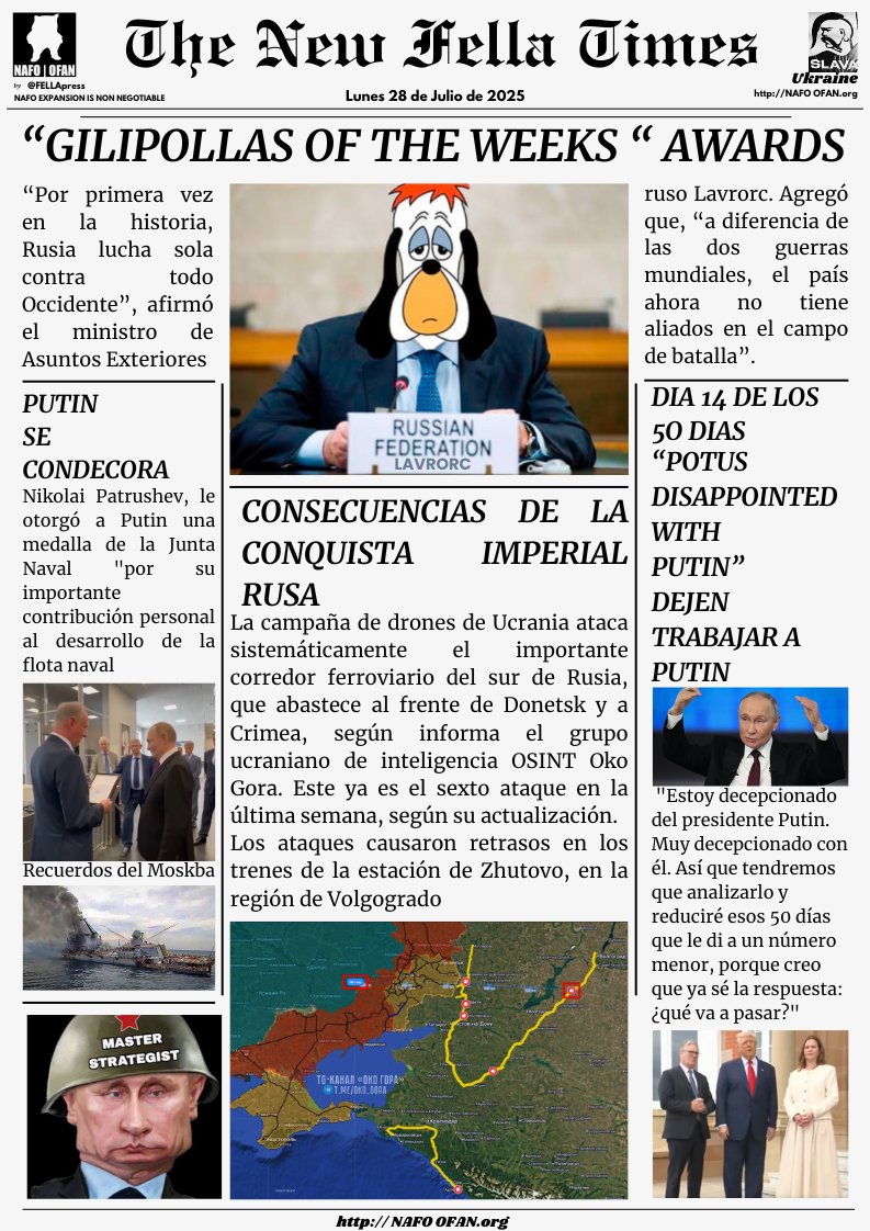 FELLApress's tweet image. FELLApress🗽

PREMIOS A GILIPOLLAS DE LA SEMANA
Nominados:

Lavrorc
-por victimismo patriotero

Putler
-autocondecoración por el dia de la flota rusa