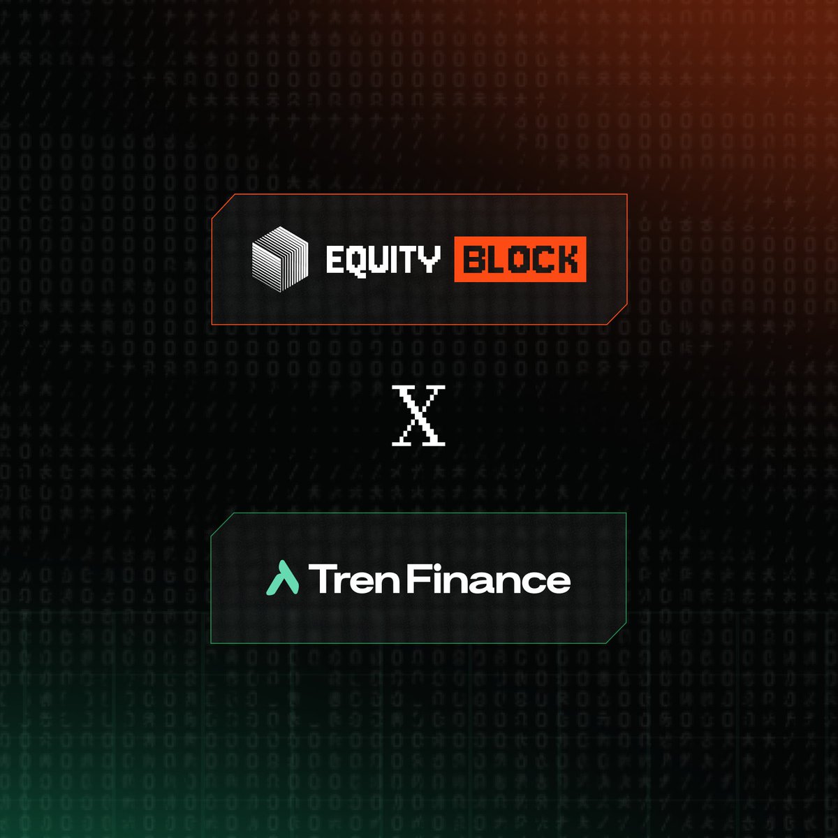 Tren Finance (@trenfinance) on Twitter photo We are partnering with <a href="/EquityBlock_app/">Equity Block</a> to bring TrenOS, our network of AI agents, to synthetic equity markets. Our autonomous agents will optimize risk management and borrowing parameters for $EB and eASSETS like eTSLA, eNVDA, and eAAPL.
Through this collaboration, $EB and We are partnering with <a href="/EquityBlock_app/">Equity Block</a> to bring TrenOS, our network of AI agents, to synthetic equity markets. Our autonomous agents will optimize risk management and borrowing parameters for $EB and eASSETS like eTSLA, eNVDA, and eAAPL.
Through this collaboration, $EB and
