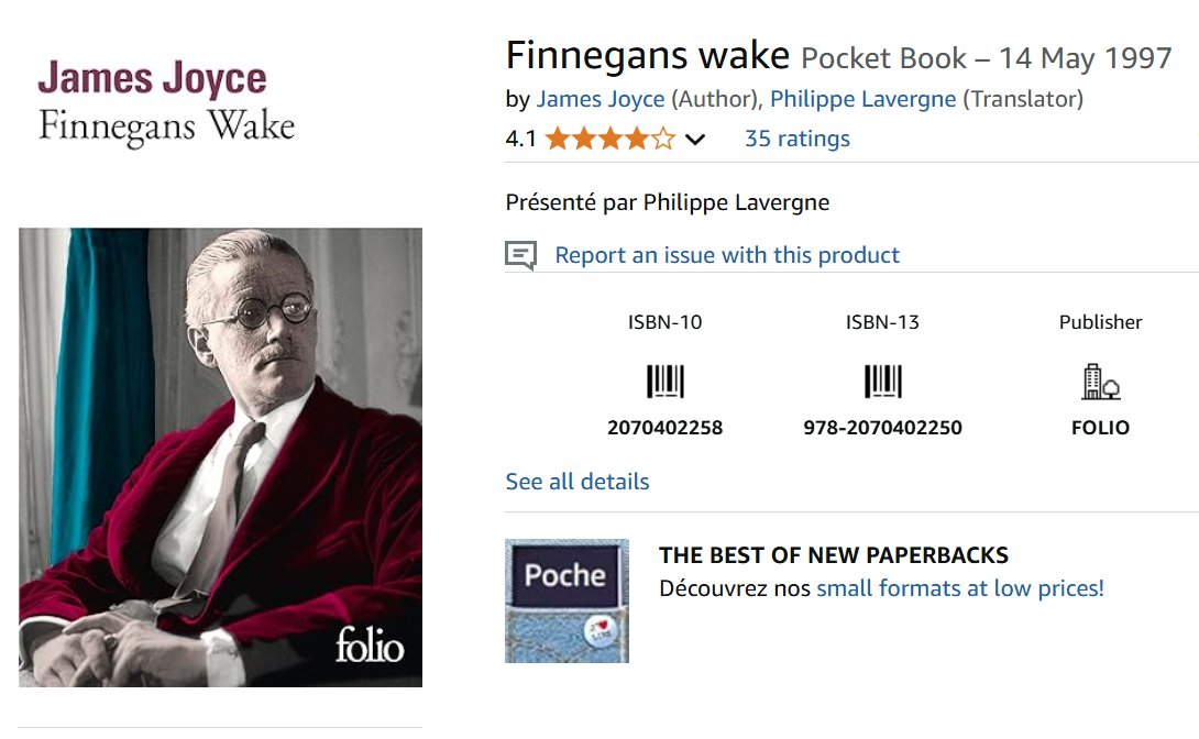 historysession's tweet image. Deeply amusing to think that Finnegans Wake was translated into French (yes, really).