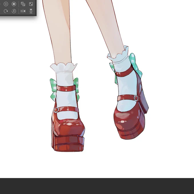 真っ赤なパンプス可愛くて大好きなせいでここだけ描き込みがすごい