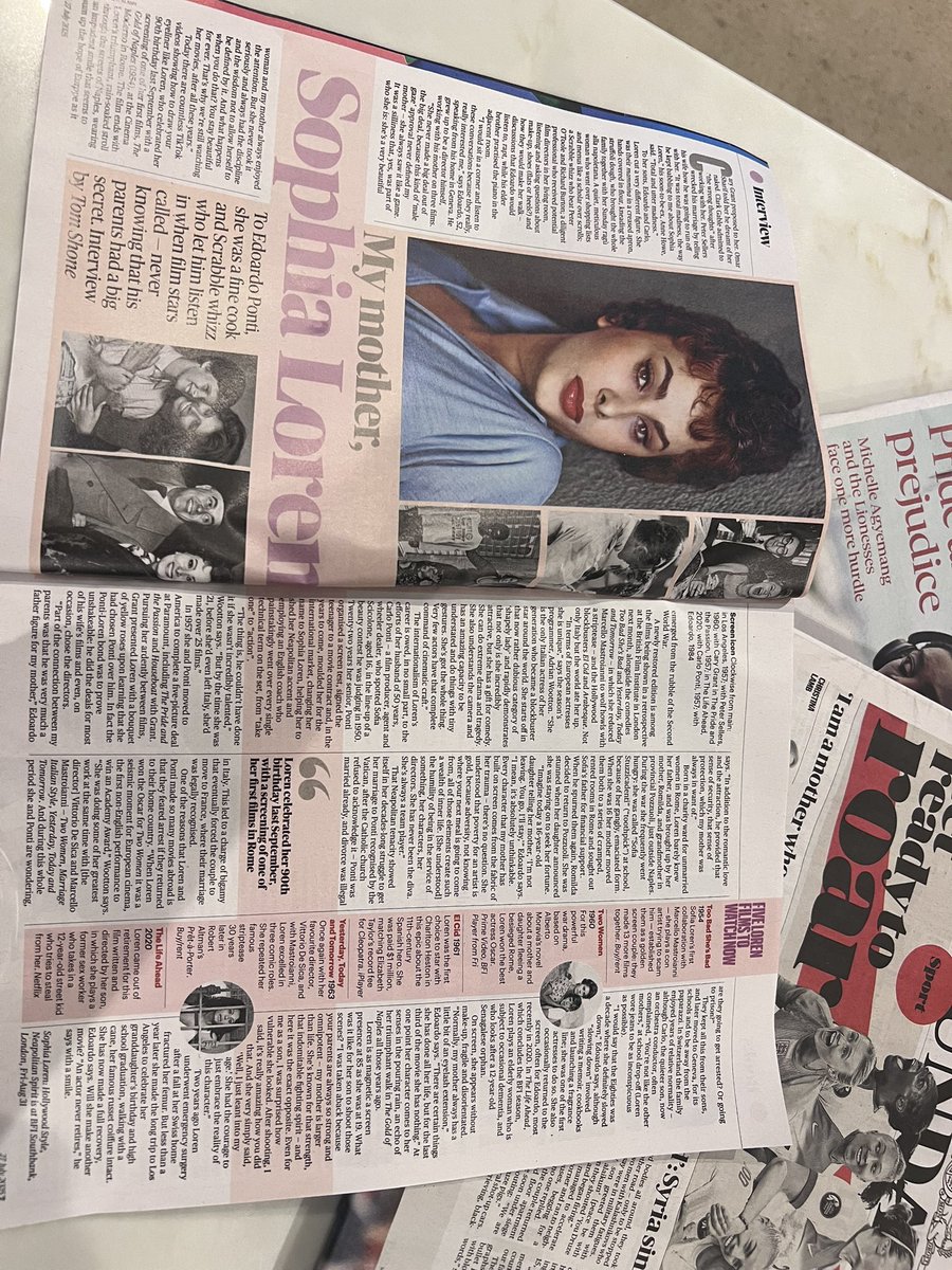 aojwFL_BFC's tweet image. Excited that #SophiaLoren season I curated for @BFI starts this Friday at 1st August with my Intro Talk @ 6.30pm  &amp;amp; screening of #TwoWomen  @ 8.30pm .Also delighted with nice piece in @timesculture yesterday by Tom Shone interviewing her son #EdoardoPonti also kindly quoting me !