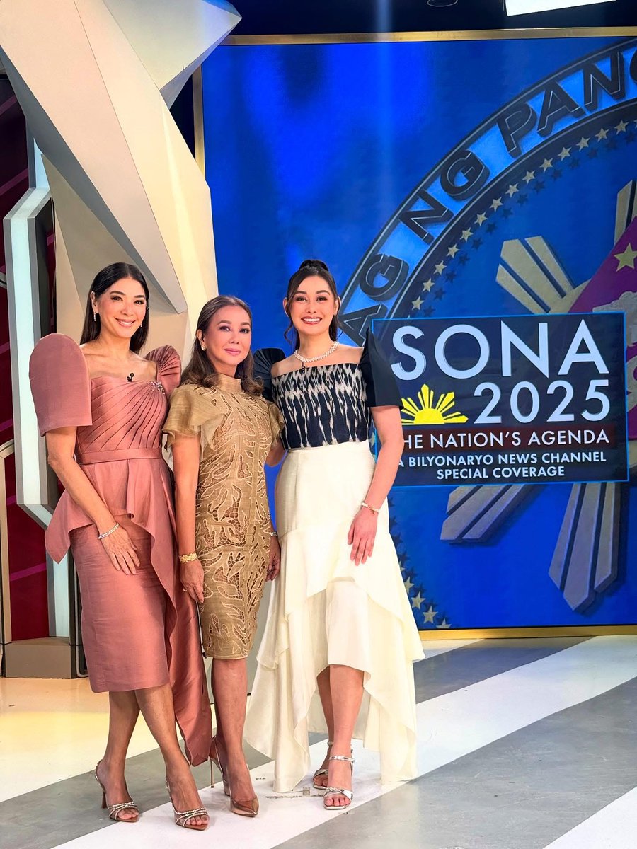 bncdotph's tweet image. AGENDA GIRLS 💃
Pinky Webb, Korina Sanchez-Roxas, and Monique Tuzon wrap up #SONA2025 coverage in style.
#TheNationsAgenda