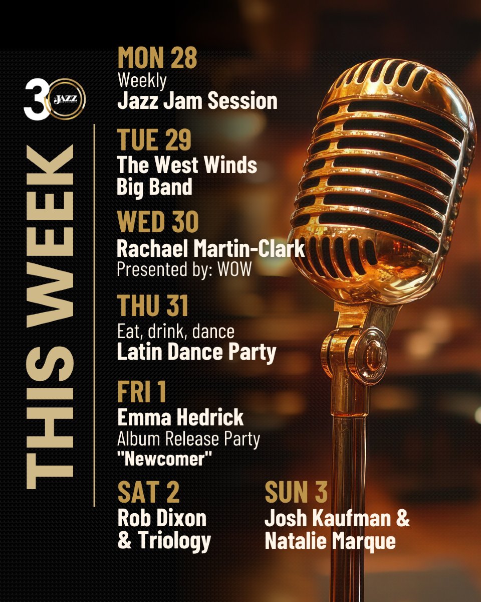 A big band blowout, soulful storytelling, a debut album party, and a fusion finale 🎺
 
August, we’re ready!

#WestWindsBigBand #RachaelMartinClark #EmmaHedrickLive #RobDixonAndTriology #AlbumReleaseParty #JazzKitchenIndy #NewVoicesInJazz #ThisWeekInIndy