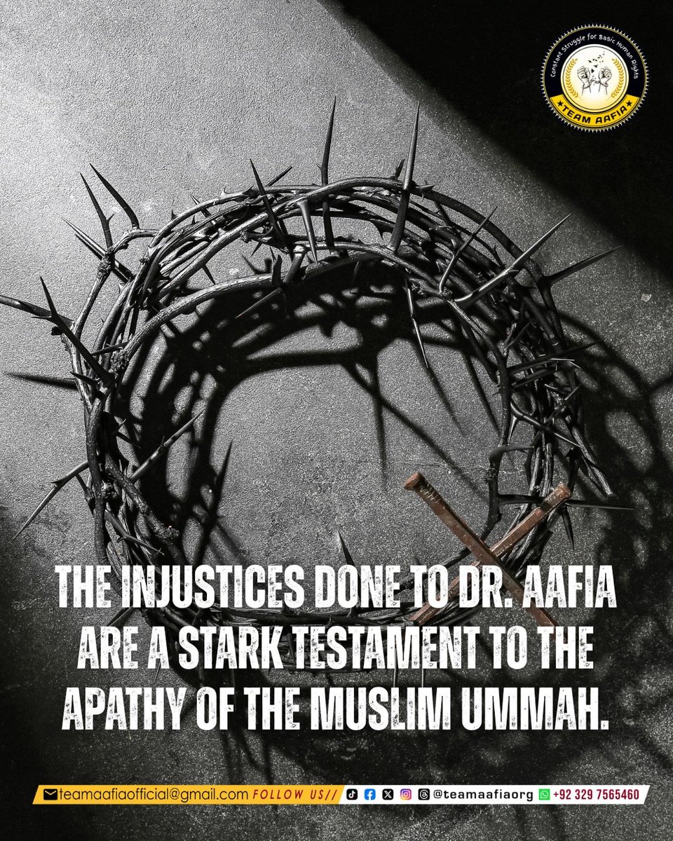 Team Aafia official (@teamaafiaorg_) on Twitter photo The injustices done to Dr. Aafia are a stark testament to the apathy of the Muslim Ummah.
#SaveAafiaNow
Team Aafia Official
<a href="/TeamAafiaOrg_/">Team Aafia official</a>
#AafiaSiddiqui #FreeAafia
FMC Carswell The injustices done to Dr. Aafia are a stark testament to the apathy of the Muslim Ummah.
#SaveAafiaNow
Team Aafia Official
<a href="/TeamAafiaOrg_/">Team Aafia official</a>
#AafiaSiddiqui #FreeAafia
FMC Carswell