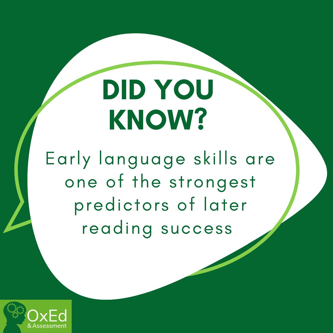 OxEdAssessment's tweet photo. Language skills at 3.5 years strongly predict children's pre-reading skills (letter knowledge, phoneme awareness and rapid Language skills) at 5.5 years, which in turn predicts how well they can read words at the end of their first year in school. https://t.co/oHySqk0kOw