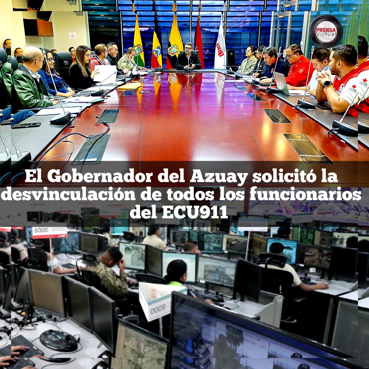 PRENSAVirtual_'s tweet image. #Cuenca// El gobernador de la provincia del #Azuay, dispone la desvinculación de funcionarios del #ECU911, a su juicio &quot;NO DESPACHARON A TIEMPO UNA EMERGENCIA&quot;