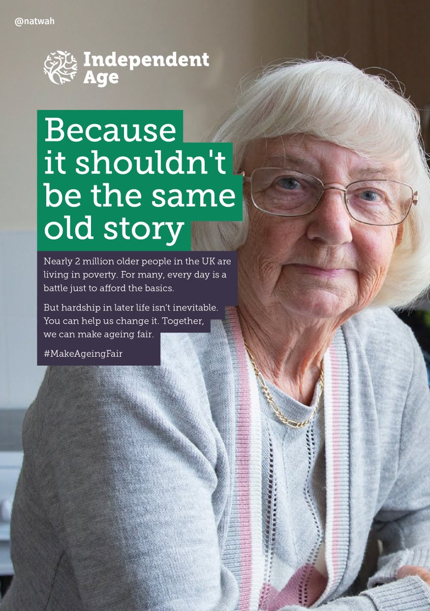 Natalie Sullivan (@natwah) on Twitter photo My second <a href="/OneMinuteBriefs/">One Minute Briefs ⏱️</a> of the Day to encourage people to speak up for older people in financial hardship. #MakeAgeingFair #NotTheSameOldStory
<a href="/IndependentAge/">Independent Age</a> My second <a href="/OneMinuteBriefs/">One Minute Briefs ⏱️</a> of the Day to encourage people to speak up for older people in financial hardship. #MakeAgeingFair #NotTheSameOldStory
<a href="/IndependentAge/">Independent Age</a>