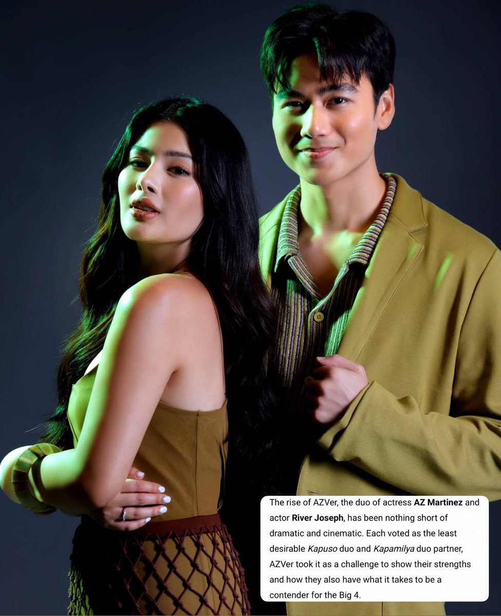 popkive's tweet image. “kami ang azver. laging aahon, malakas man ang alon.” 💚

az and river’s story arcs will go down in history. from being the least desirable duo to being the 4th big placer, a spot they earned fair and square with endurance and faith combined.