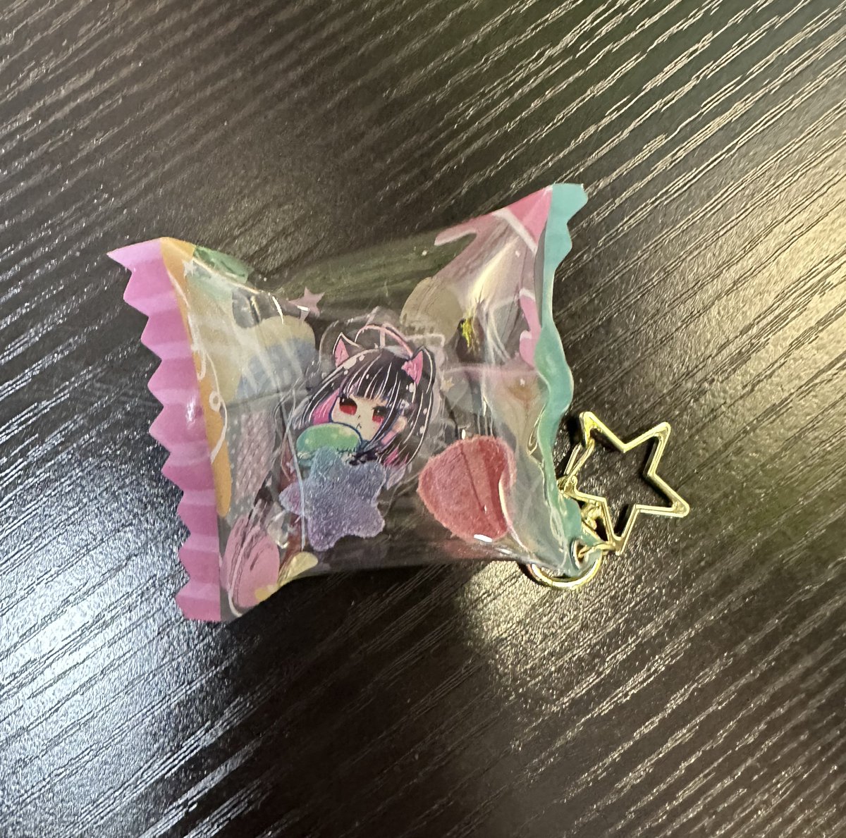 maou_mo's tweet image. C106 新刊写真集 カズサ セットの
キャンディバッグキーホルダー です🍬✨

スイーツ部だからずっとお菓子ようなグッズを作りたかったです✨✨