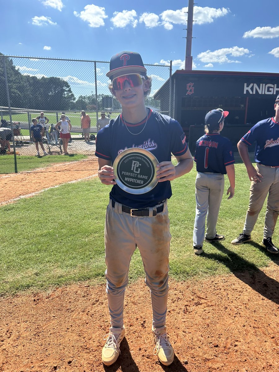 BlacksmithsBase's tweet image. Congratulations to our 14 Blacksmiths-Red on their runner up finish at the @PerfectGameUSA Low Country Summer Finale. Harper Wooten was named as the Most Valuable Pitcher. @HWooten55706