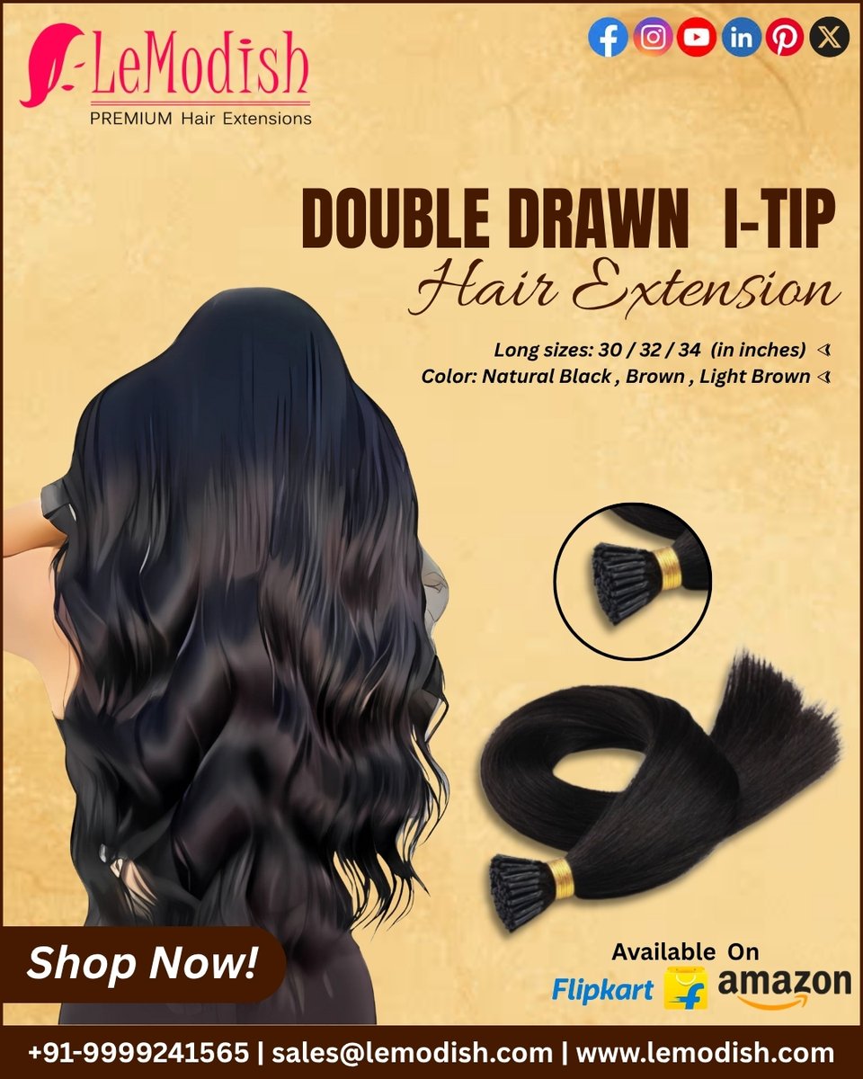 LeModishHair's tweet image. Flaunt flawless length and volume with LeModish Double Drawn I-Tip Hair Extensions 💁‍♀️

📞 Call: +91-9999241565
📧 Email: sales@lemodish.com
🌐 Visit: lemodish.com

Shop Now and Slay Every Look!

#LeModishHair #HairExtensions #ITipExtensions #DoubleDrawnHair