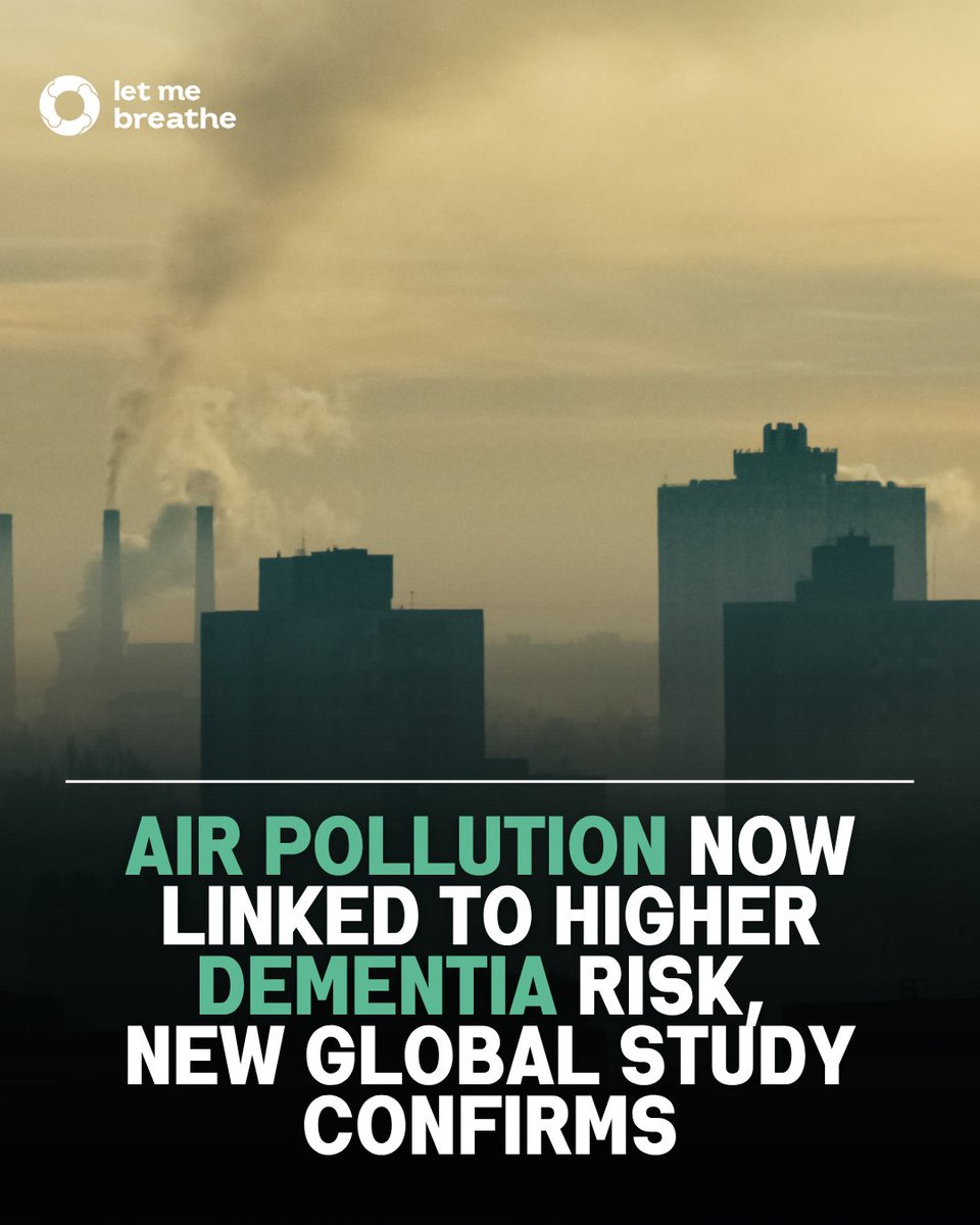 New study links air pollution to dementia risk. 
Long-term exposure to PM2.5, fine particulate matter in polluted air could significantly increase the risk of developing dementia. 

Source: The Lancet Planetary Health

#Airquality #Health #Dementia #Publichealth #Pollutionimpact