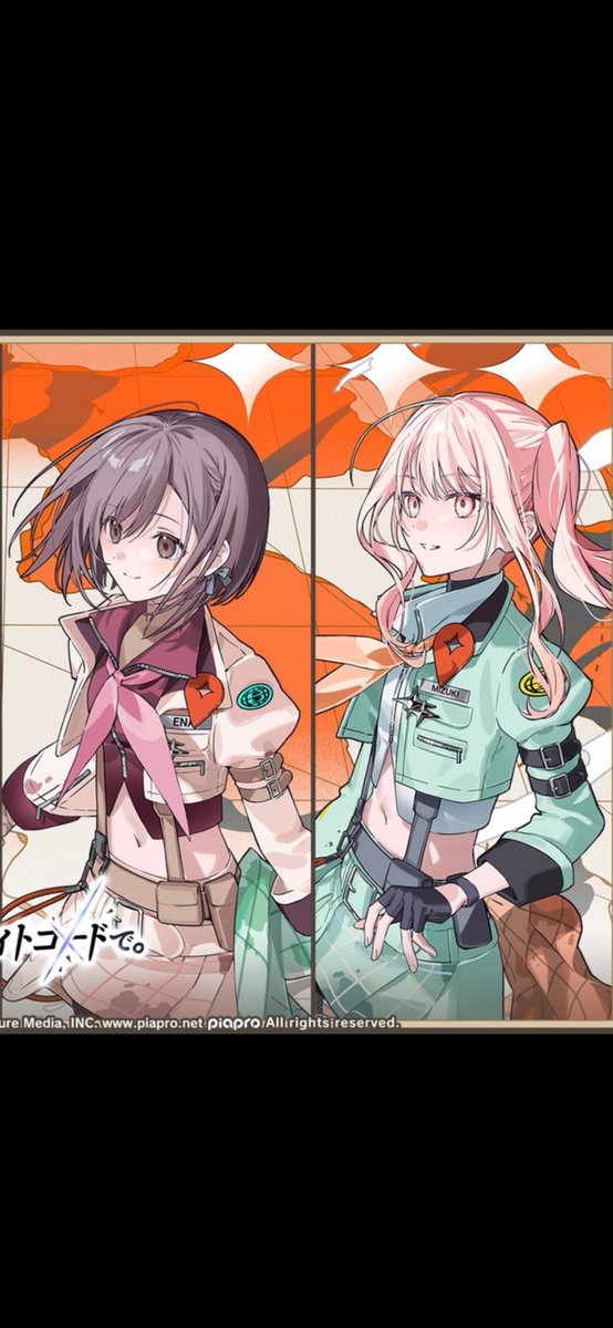 jPQw3V6mDN4059's tweet image. うーん、素晴らしい。

まずですね、絵名はピンクのスカーフをしてますね。

瑞希「ねえ、ボクのスカーフ付けてよ」
絵名「もう…♡じゃあ瑞希私の付けて」
瑞希「うん…♡」

まあ、こういうことです。そしてヘソ！エロくていい！

あと瑞希身体うっす！ディスプレイか！でもそこがいい。