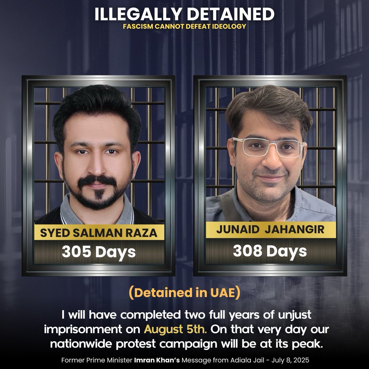 PTIOIC's tweet image. Prisoners of conscience and victims of transnational repression. State persecution at home and abroad has left hundreds of families in anguish and distress. Their only &quot;crime&quot; is supporting their leader’s fight for true democracy and the rule of law.

#عوام_نکلے_گی_تخت_الٹے_گا…