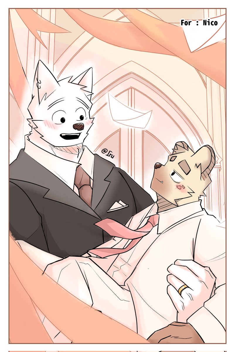 Iru17a's tweet image. A fanart of my favorite characters by my beloved author.
Thank you @Nico26b , for bringing them together — but I can't wait to see you walk them down the aisle.
A sweet couple like this deserves a happy ending, right ?
#furryartwork #Furry