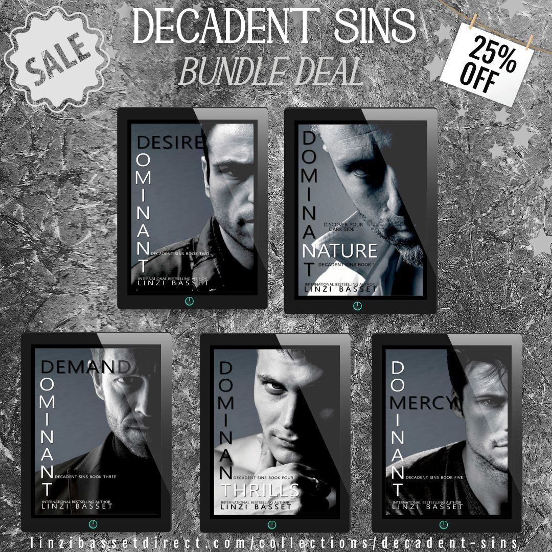 LinziBasset's tweet photo. 25% OFF AT MY DIRECT STORE WHEN YOU PURCHASE THE ENTIRE DECADENT SINS SERIES!

Take a peep at Decadent Sins… if you are daring and brave!

Click here: https://t.co/KSnhURBPCQ

#bookboost #darkromance #alphamale #laterinliferomance #Secondchancesromance #mafiaromance https://t.co/QO3dyQsP94
