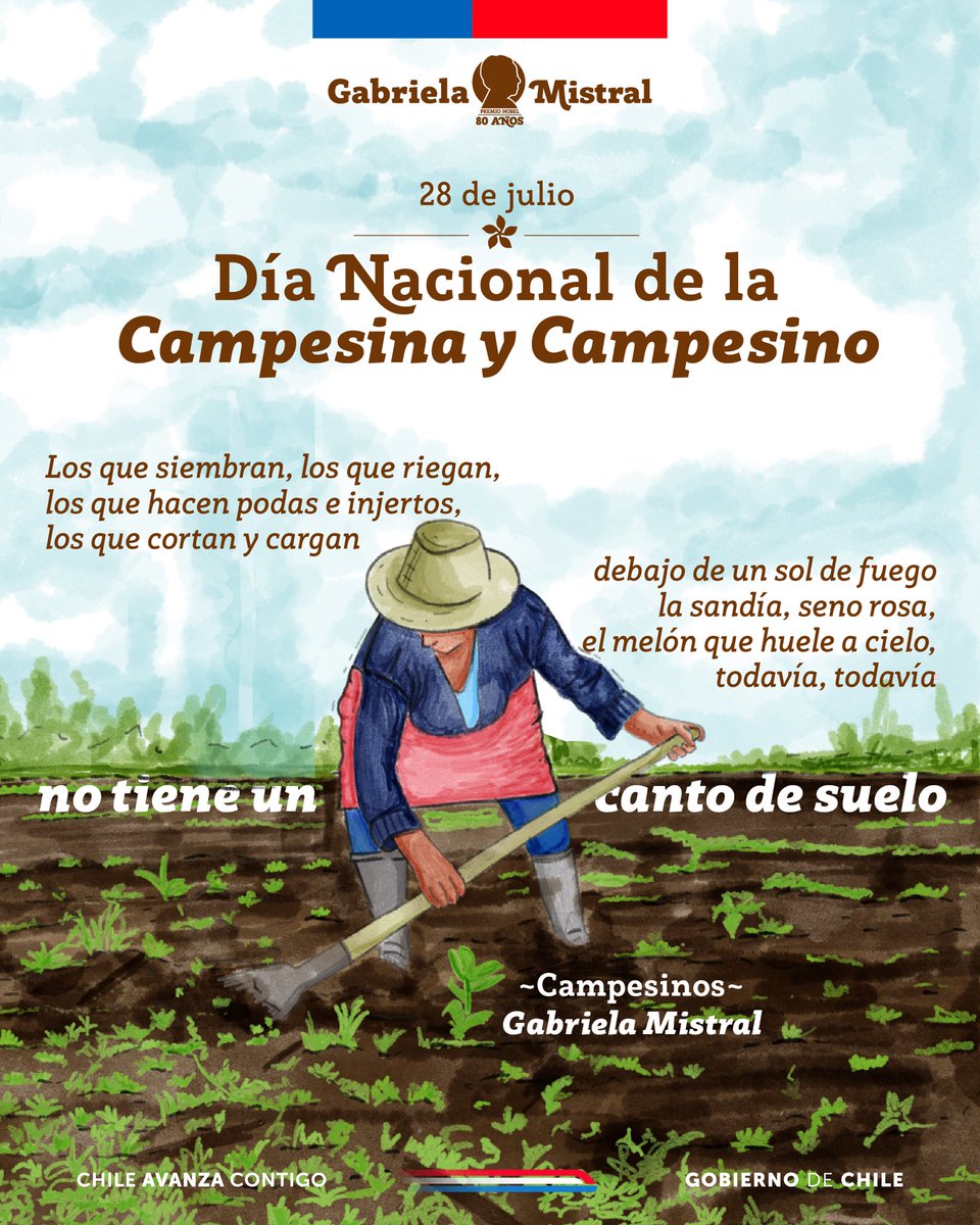 🌱 En el Día Nacional del Campesino y la Campesina conmemoramos a quienes han sido y siguen siendo el corazón del campo chileno. A mujeres y hombres que cultivan la tierra, cuidan las semillas, transmiten saberes ancestrales y resguardan nuestras tradiciones campesinas. 🌾