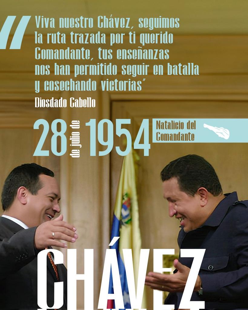 En este día especial, recordamos la lucha y el sacrificio de Chávez. Su legado sigue vivo en nuestros corazones. ¡Viva la Patria! #ConChávezSiempreInvictos #CHCh