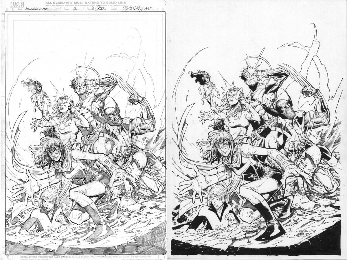 Giant size X-men #2 cover
Pencils by me and inks JP Mayer.
First time i drawn Wolverine and Cyclops on a cover together. Both of my fav X-men!
@MarveComicsHQ 

Original art for sale!
