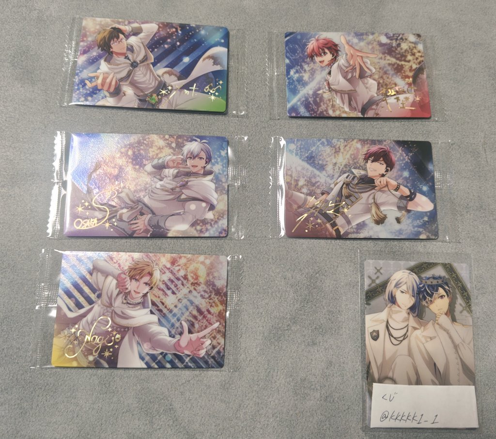 【交換 譲渡】
アイドリッシュセブン アイナナ ウエハース25

譲▶大和、壮五、ナギ、陸、トウマ
求▷一織、三月、天、虎於

身内分含んでおります。
纏めての方優先
SSP9日夜or10日昼 手渡し＞郵送
お気軽にお声掛けください🙇‍♀️