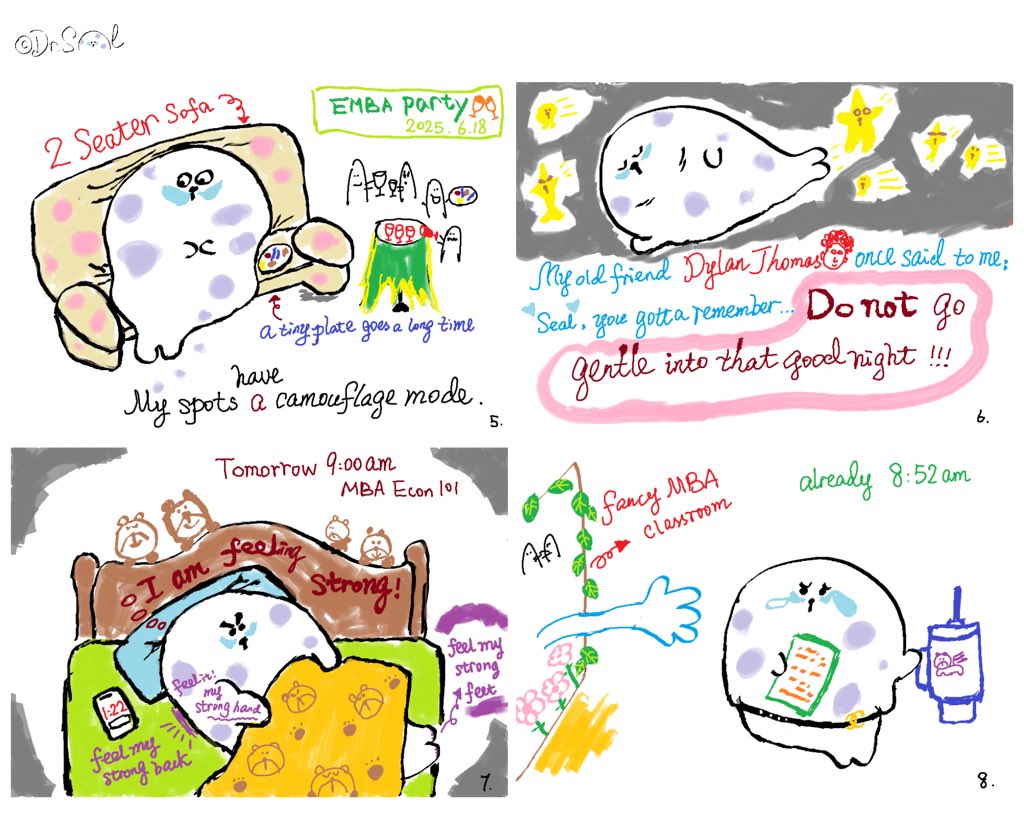 drseal_fin's tweet image. Meet Dr. Seal 🦭

Sealiously, this is happening.
Hello, I am Dr. Seal. 🦭 
I teach MBA economics and finance, with a firm teaching belt, hard-working eye bags, and a soft spot for donuts. 
Who are you? 🤔

#drseal #mba #sealiously #sealiousmbaecon #sealiousmbafin #sealit