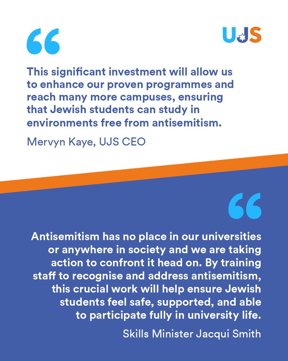 UJS_UK's tweet image. UJS has been awarded a government contract to significantly expand our Antisemitism Awareness Training at universities across the country.

We’re hiring for five exciting roles. Applications are now open! 

UJS.org.uk/vacancies